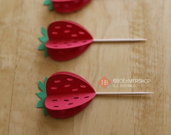 ORIGINAL 3D-Strawberry Cupcake Toppers/Someberry is One/ Berry First Birthday/Strawberry Cake Topper