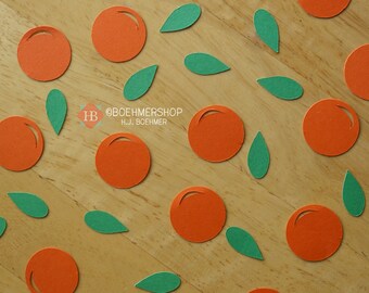 Orange & Leaf Confetti, 150-Piece Baby Shower Decoration