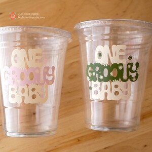 Plastic Disposable One Groovy Baby Birthday Cups/ Groovy Birthday Cup/ One Groovy Baby First Birthday / One Groovy Baby Theme Baby Shower