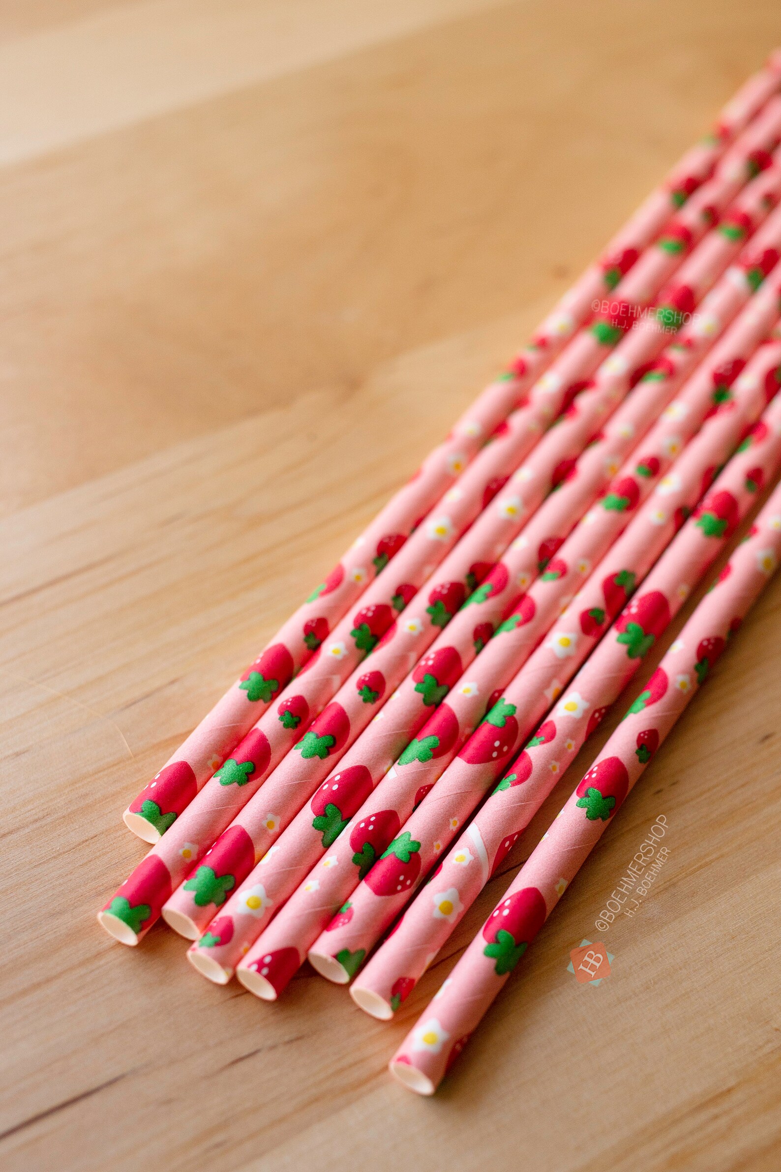 3dstrawberry Straw Toppers/removable Strawberry Straw Etsy