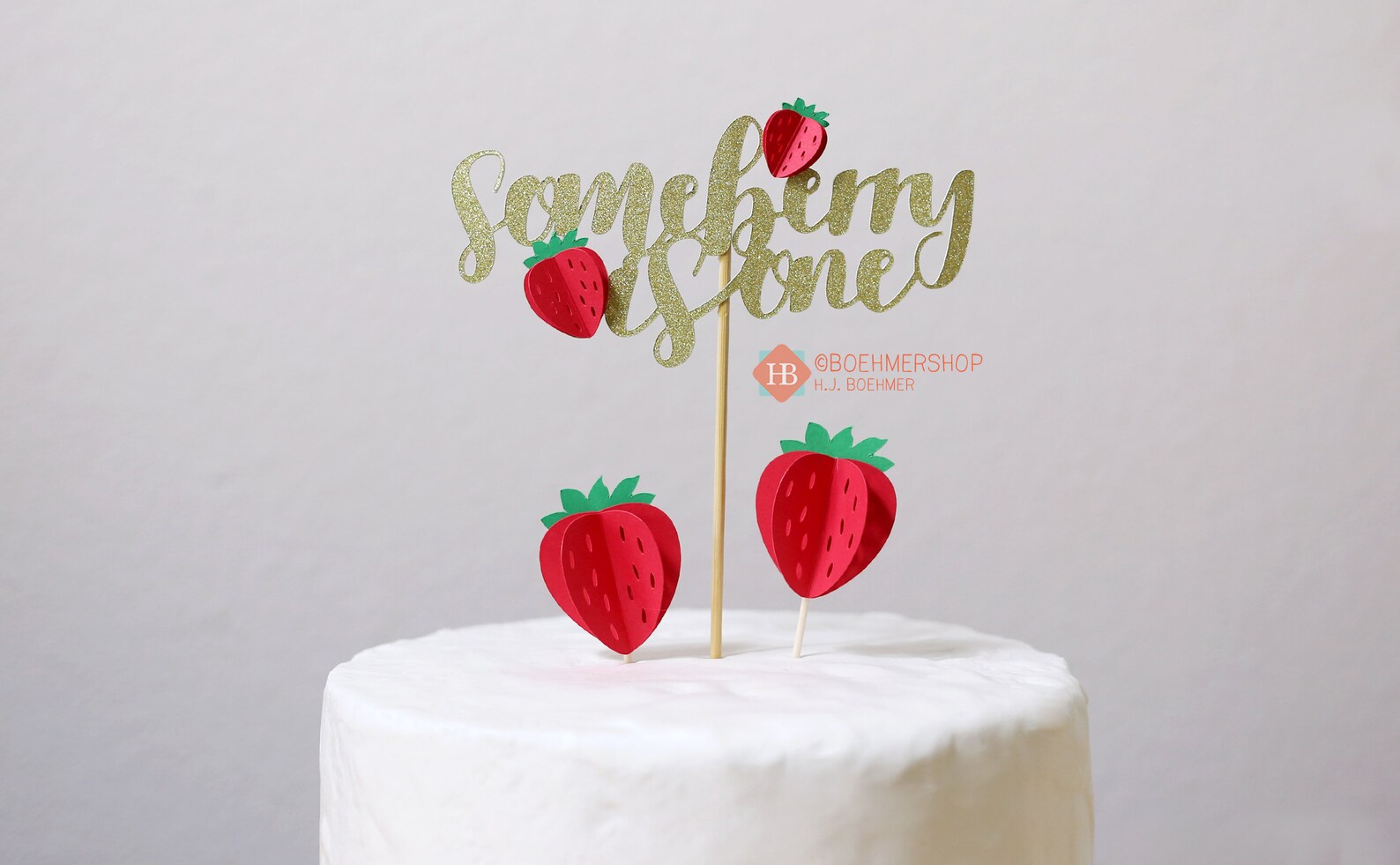 Someberry is One Cake Topper / Strawberry First Birthday / | Etsy