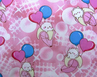 HYD - Bananya Pink Kitty Baloons Fabric- Sykel - Licensed - Pattern 10274 - 100% Cotton