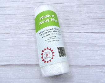 NEW- Wash-It Away Plus By Crafty Gemini - Nonwoven Embroidery Stabilizer - 10 yd Roll - Water Soluble PVA -  Ready To Ship