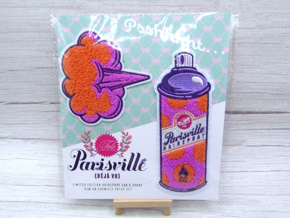 Hairspray Can & Spray Sew On Chenille Patch Set Hairspray Can & Spray Sew On Chenille Patch Set
