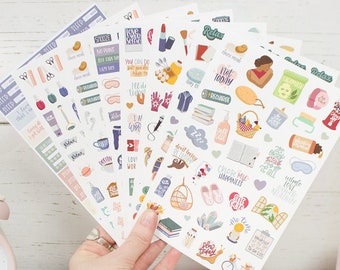 Planner Sticker Pack, Rest is Self-Care - 490 Hand-Drawn Planning Stickers for Journals, Scrapbooks and More by bloom daily planners