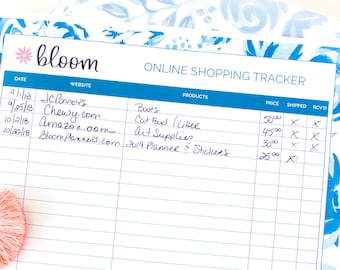 Tracker degli acquisti online in formato PDF stampabile - Traccia gli acquisti online e lo stato della spedizione - Download immediato