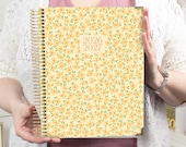 2026-27 Hard Cover Academic Planner 8.5x11 | Large Weekly Planner | Floral Student Planner | Teacher and Homeschool | Butter Yellow Daisies