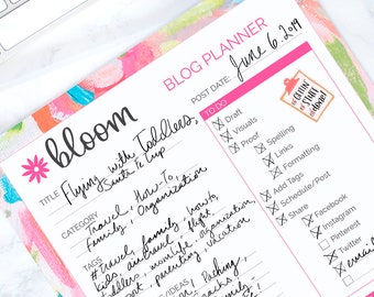 Blog Planner Printable PDF - Track Online Purchases and Shipment Status - Instant Download