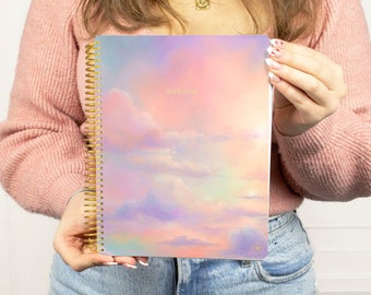 2024-25 Soft Cover Daisy Student Teacher or Homeschool Planner, 7” x 9”, Cotton Candy Clouds - Academic Year July 2024 - July 2025 by