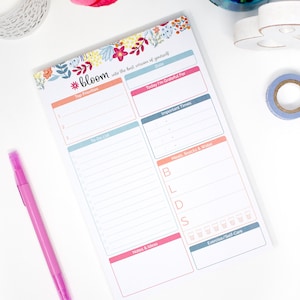 Planning Pad, 6&quot; x 9&quot;, Daily Planning System, Floral Dots