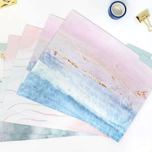 Ethereal Marble File Folder Set - SIX 8.5&quot; x 11&quot; folders! Two of each design by bloom daily planners