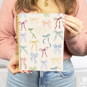 2026-27 Student Planner 7x9 | Daisy Column Academic Planner | Weekly School  & Homeschool Planner | Homework Organizer Bow Pattern