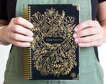 Contact Book, Gold Embroidery