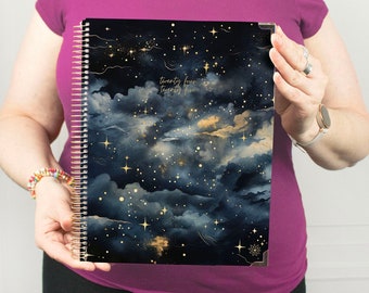 2024-25 Hard Cover Planner, 8.5” x 11”, Midnight Sky - Academic Year July 2024 - July 2025 by bloom daily planners