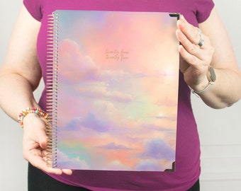 2024-25 Hard Cover Planner, 8.5” x 11”, Cotton Candy Clouds - Academic Year July 2024 - July 2025 by bloom daily planners