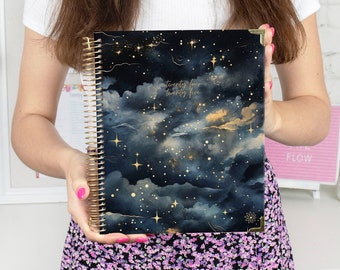 2024-25 Hard Cover Vision Planner, 7” x 9”, Midnight Sky - Academic Year July 2024 - July 2025 by bloom daily planners