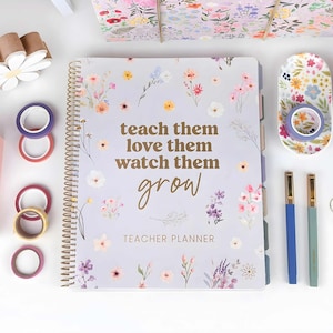 Undated Teacher Planner 9x11 | Lesson Plan Book | Weekly Monthly Academic Year August July | bloom daily planners