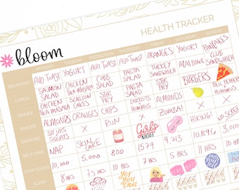 Health Tracker PDF stampabile - 8,5" x 11" Download immediato