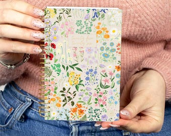 2025-2026 Soft Cover Academic Planner | 4&quot; x 6&quot; Weekly & Monthly Organizer | Garden Party, Beige - Floral Agenda