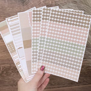 Aesthetic Boho Color Coding Planner Sticker Pack | 6 Pages with 1,000+ Earth-Tone Dots & Writable Labels for Planners and Calendars