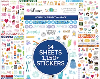 Bloom Daily Planners Sticker Value Pack, Monthly Celebrations