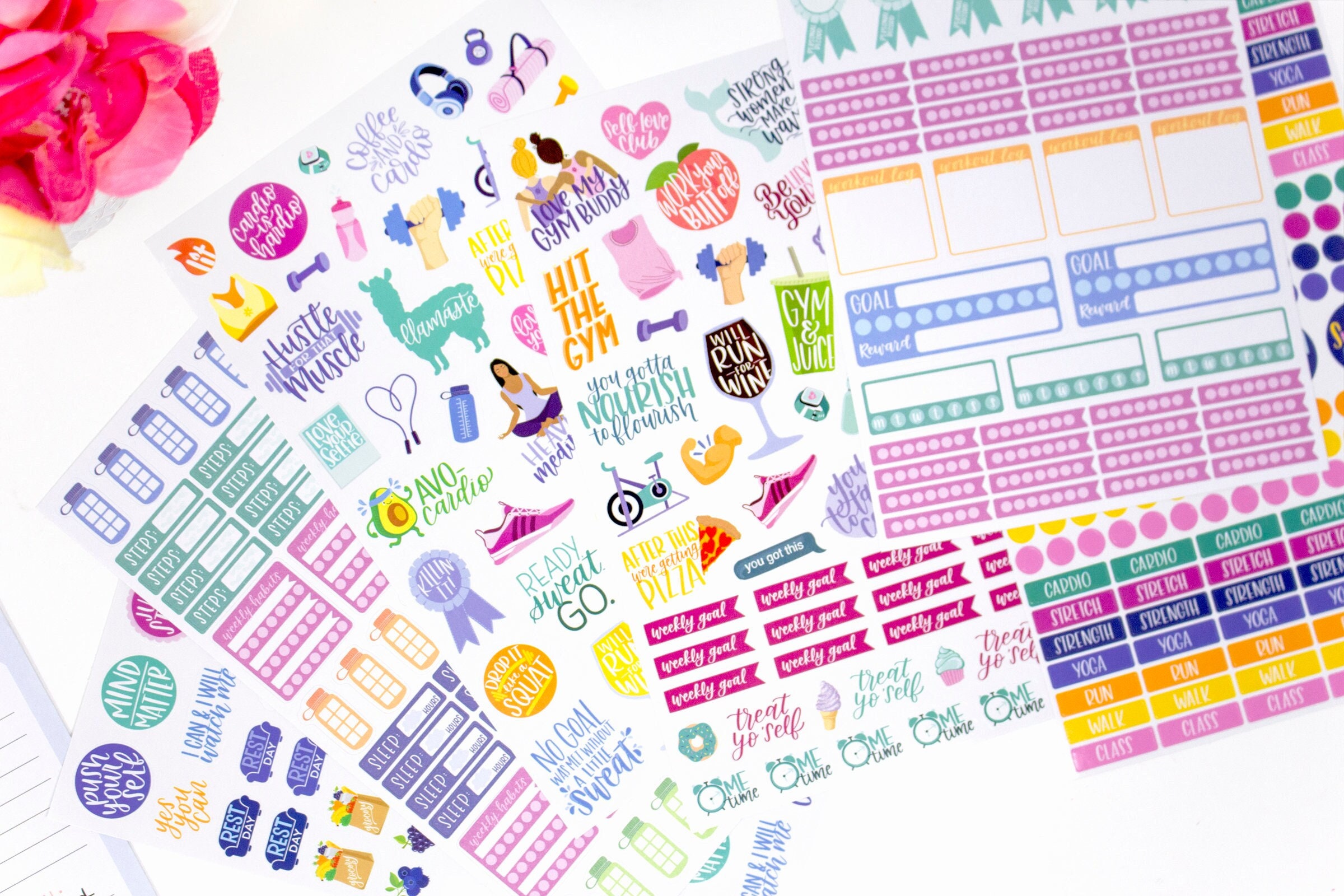 Weight Lifting Planning Stickers Colorful Dumbbell Exercise Planner Stickers  Fitness Health Reminder Sticker for Women Men Health & Wellness  Scrapbooking Journal Calendar Planner Supplies 500pcs - Yahoo Shopping
