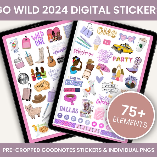Go Wild 2024 Stickers, Go Wild Dallas Stickers, Digital Stickers, Goodnotes Stickers, PNG Stickers, Digital Planner Stickers