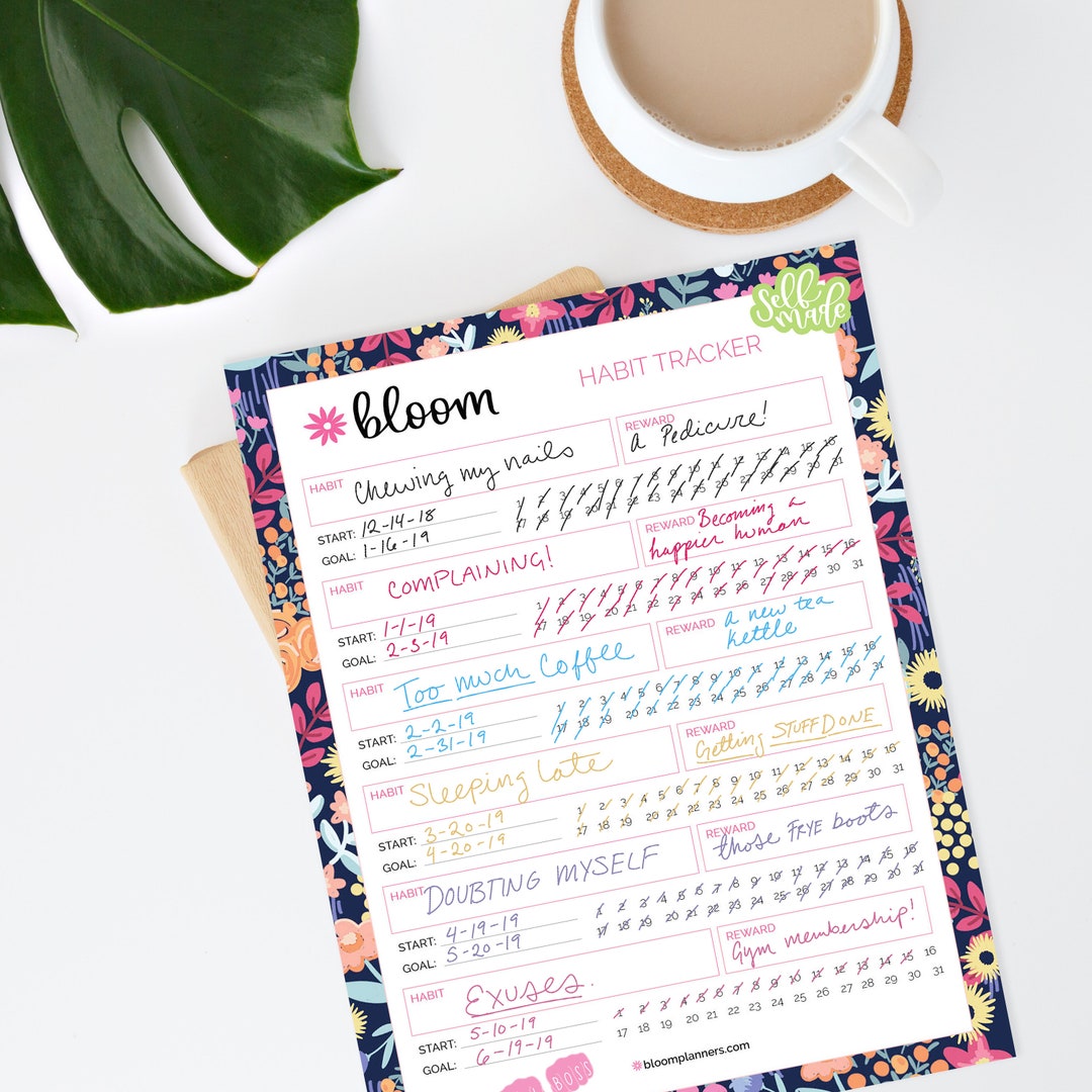 Habit Tracker - Printable PDF - 8.5" X 11" Instant Download - Etsy