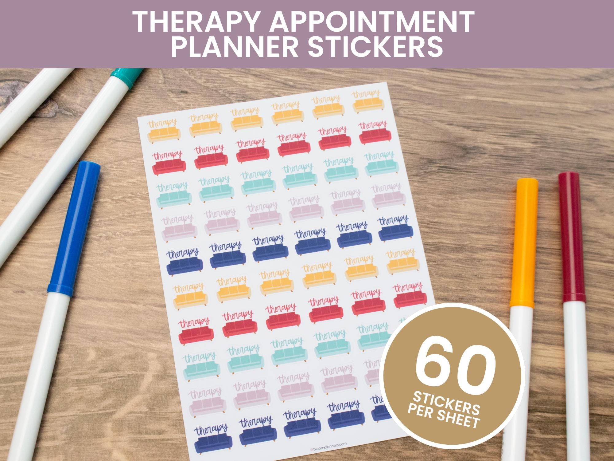 Therapy Appointment Reminder Planner Stickers, Appointment Sticker, Therapy Sticker, Planner Stickers, Sticker Sheets, Journaling Stickers