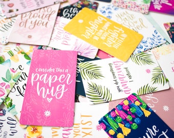 Mini Card Deck, Encouragement Cards THIRTY 2" x 3.5" Inspirational Cards Per Set! Mini Greetings Card or Gift Tags bloom daily planners