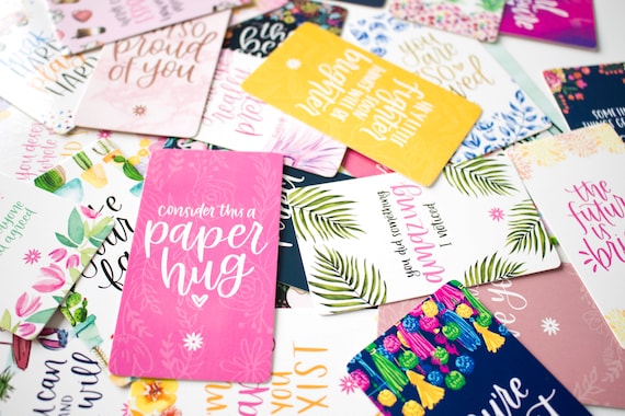 Mini Card Deck, Encouragement Cards THIRTY 2" x 3.5" Inspirational Cards Per Set! Mini Greetings Card or Gift Tags bloom daily planners