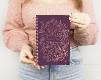 2024 Hard Cover Planner, 5.5" x 8.25", Embroidery, Purple