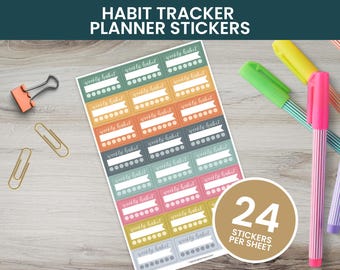 Habit Tracker Stickers, Weekly Habit Trackers, Planner Stickers, Calendar Stickers, Sticker Sheets, Habits