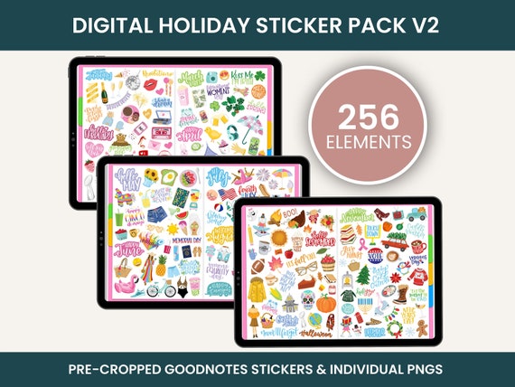 Digital Stickers, Digital Planner Stickers, Goodnotes Stickers, Unique  Stickers, Holiday Stickers, HOLIDAY PACK V2 