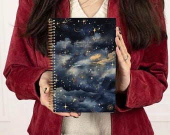 2025-2026 Soft Cover Academic Planner | 5.5&quot; x 8.25&quot; Weekly & Monthly Organizer | Midnight Sky - Moody Agenda