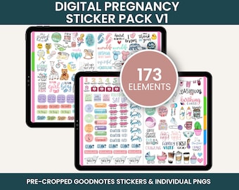Digital Stickers, Digital Planner Stickers, Goodnotes Stickers, Unique Stickers, PREGNANCY STICKERS PACK