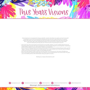 Jährliches Vision Board - Printable PDF - 8.5 &quot;x 11&quot;Instant Download - Live in Full Bloom Muster