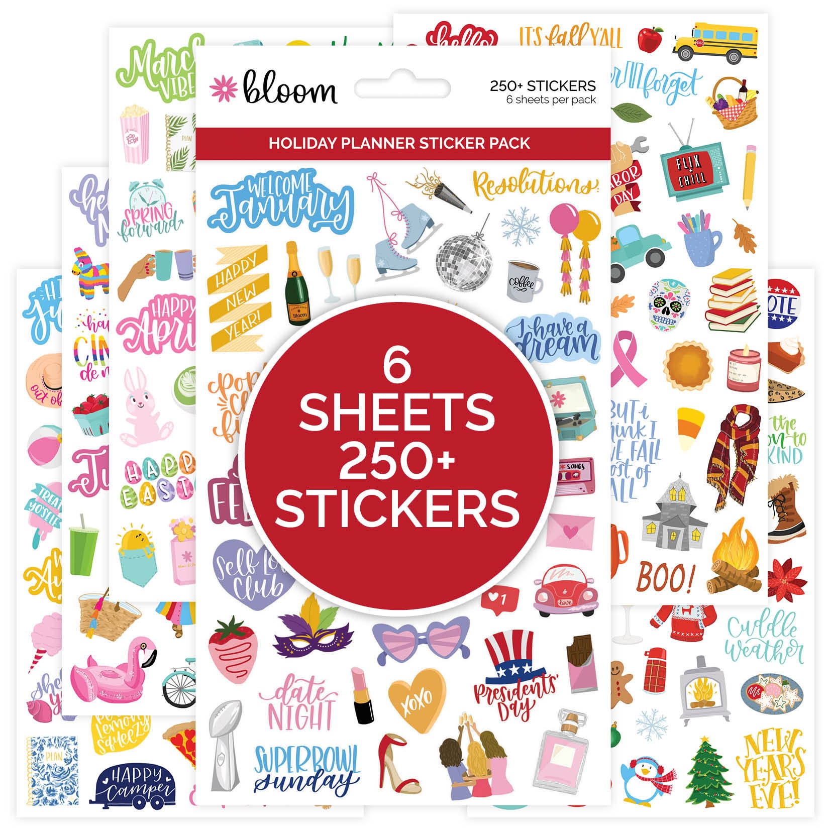 bloom daily planners Holiday Planner Stickers, Over 250 Stickers