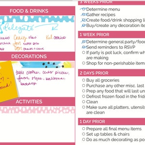 Party Planner and Party Planning Checklist Printable PDF 8.5 x 11 Instant Download image 4