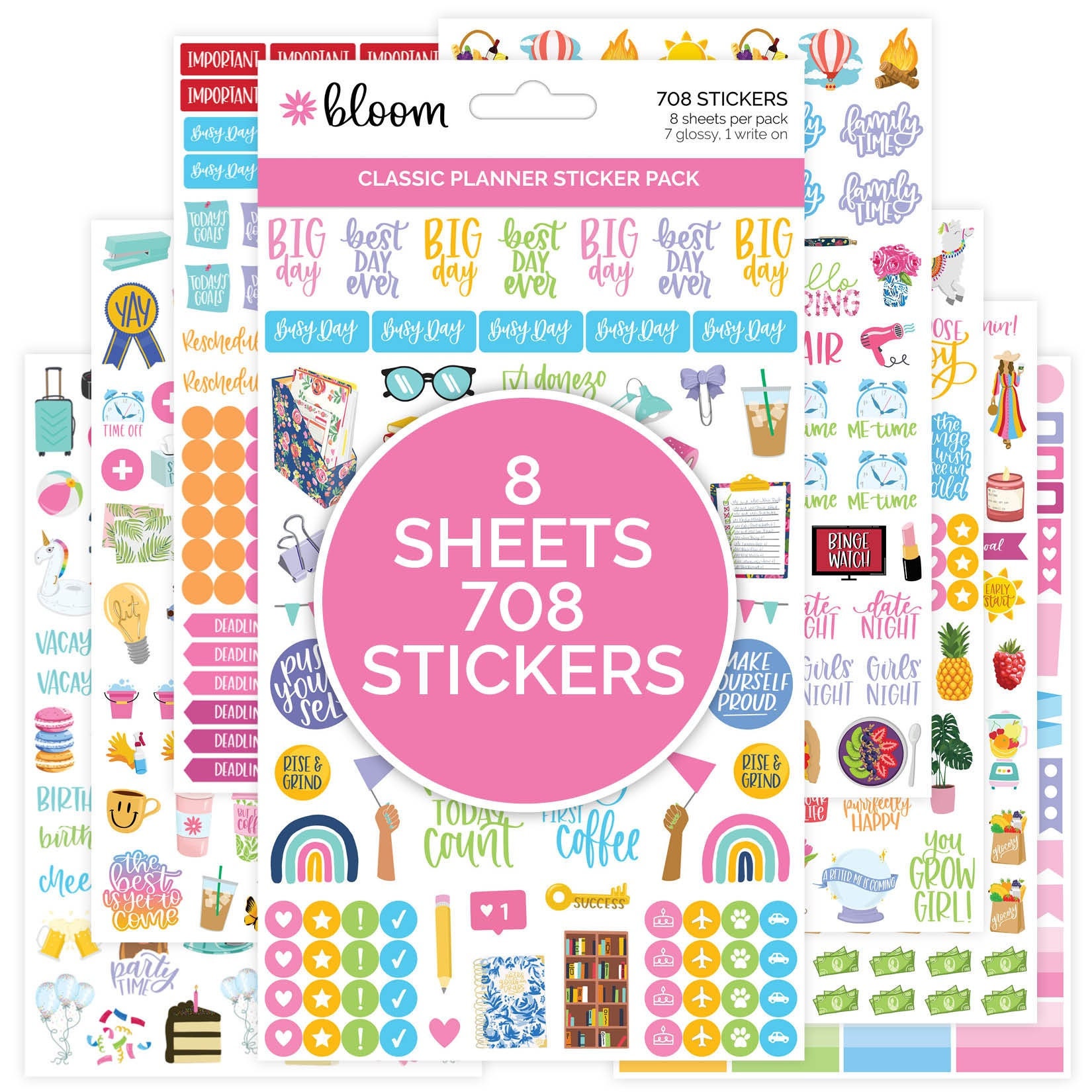 Bloom Daily Planners Productivity Planner Stickers Variety Sticker Pack 6  Sheets for sale online