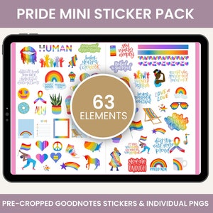 Stickers numériques, Stickers agenda numérique, Stickers Goodnotes, Stickers uniques, Stickers fierté, PACK LGBTQ