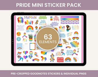Digital Stickers, Digital Planner Stickers, Goodnotes Stickers, Unique Stickers, Pride Stickers, LGBTQ PACK