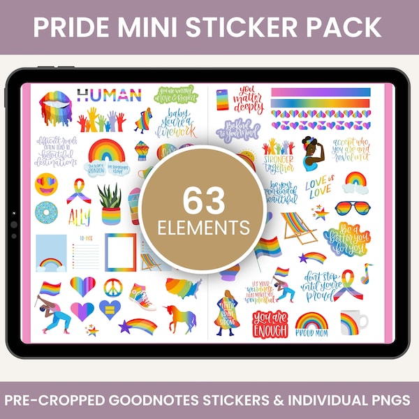 Digital Stickers, Digital Planner Stickers, Goodnotes Stickers, Unique Stickers, Pride Stickers, LGBTQ PACK