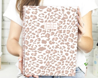 2024-25 Soft Cover Planner, 8.5” x 11”, Tan Leopard - Academic Year July 2024 - July 2025 by bloom daily planners