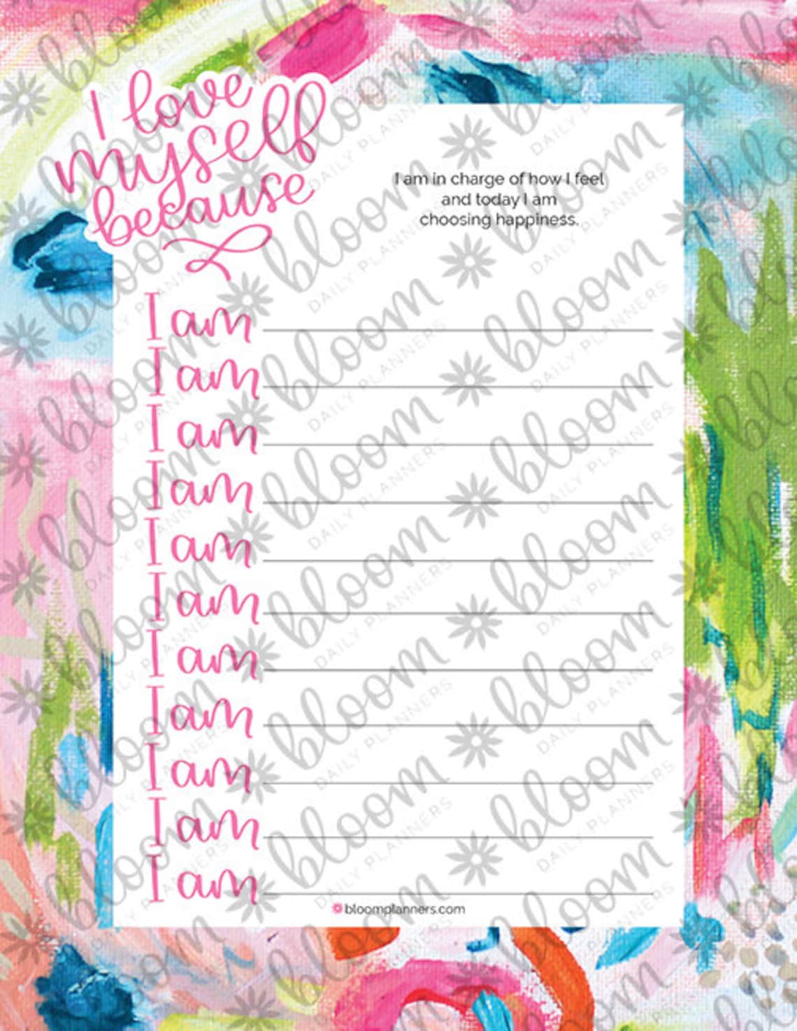 I Am... Positive Affirmations Printable PDF 8.5 X | Etsy