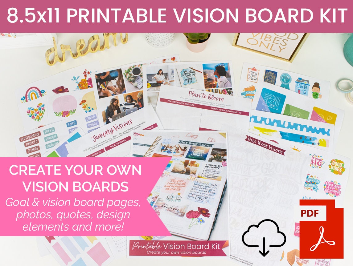 Bloom Planners Printable Vision Board Kit Digital Download - Etsy