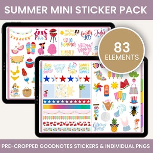 Digital Stickers, Digital Planner Stickers, Goodnotes Stickers, Unique Stickers, Holiday Stickers, SUMMER STICKERS PACK