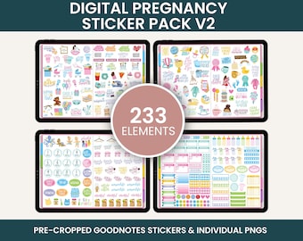 Digital Stickers, Digital Planner Stickers, Goodnotes Stickers, Unique Stickers, Pregnancy Stickers, PREGNANCY STICKER PACK