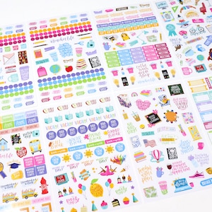 Teacher Planner Stickers | School & Classroom Organization Stickers | Bright and Bold Sticker Pack for Teachers and Educators