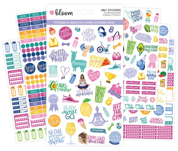 Fitness and Healthy Living Sticker Pack 480 Stickers 6 - Etsy